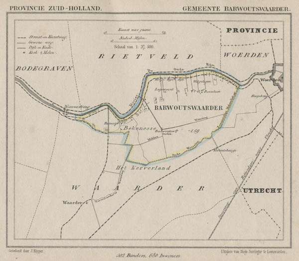 afbeelding van Kuyperkaart Gemeente Barwoutswaarder van Kuyper (Kuijper)