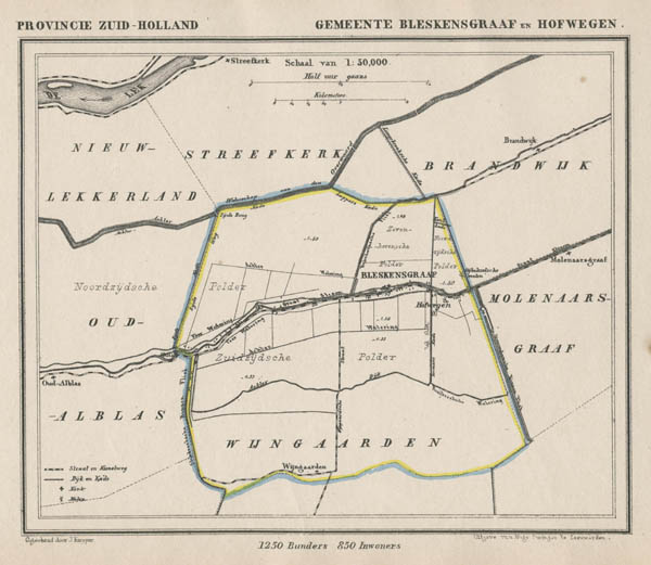 afbeelding van Kuyperkaart Gemeente Bleskensgraaf en Hofwegen van Kuyper (Kuijper)