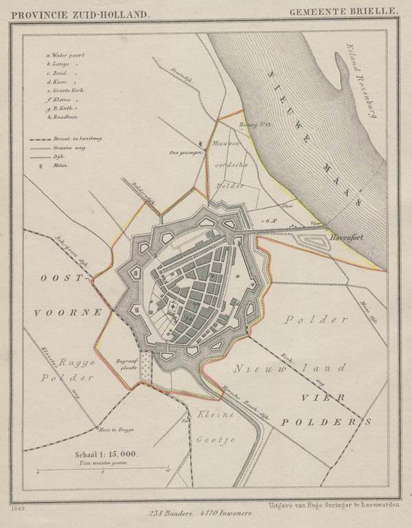 afbeelding van Kuyperkaart Gemeente Brielle-stad van Kuyper (Kuijper)