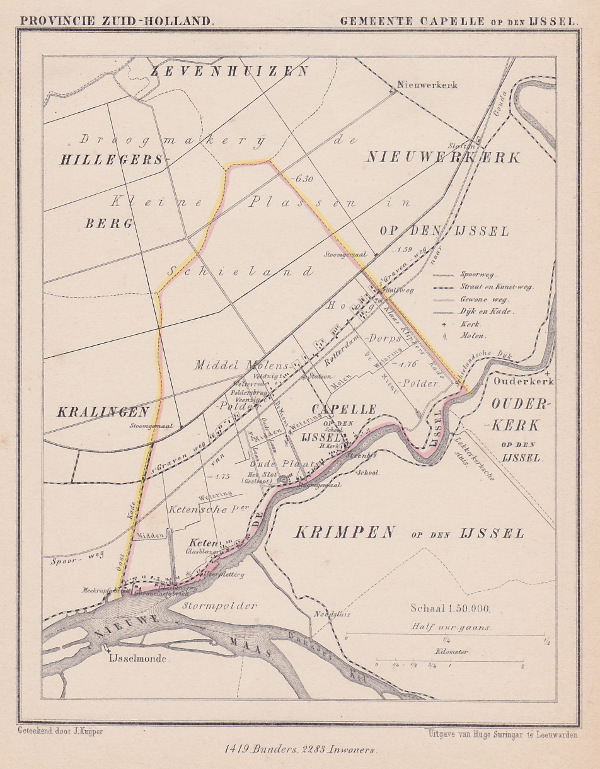 afbeelding van Kuyperkaart Gemeente Capelle op den IJssel van Kuyper (Kuijper)