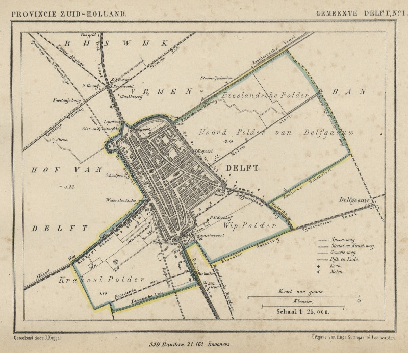 afbeelding van Kuyperkaart Gemeente Delft van Kuyper (Kuijper)