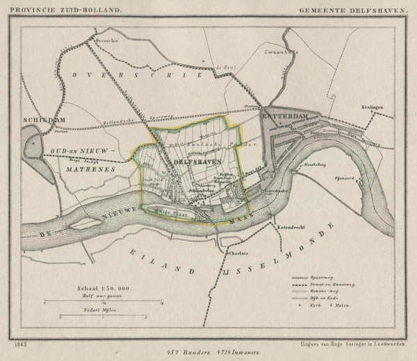 afbeelding van Kuyperkaart Gemeente Delfshaven - centrum Rotterdam van Kuyper (Kuijper)