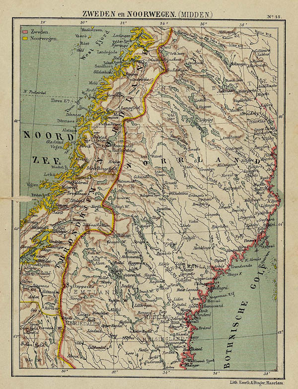 afbeelding van kaart Zweden en Noorwegen (midden) van Kuyper (Kuijper) (Norway)