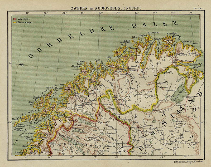 afbeelding van kaart Zweden en Noorwegen (noord) van Kuyper (Kuijper) (Norway)