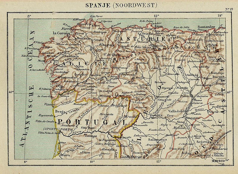 afbeelding van kaart Spanje (Noordwest) van Kuyper (Kuijper)