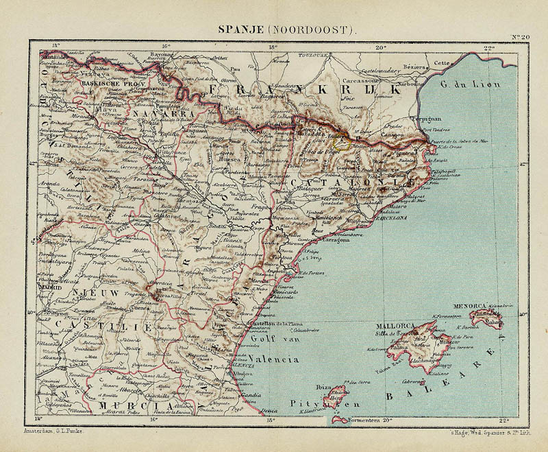 afbeelding van kaart Spanje (Noordoost) van Kuyper (Kuijper)