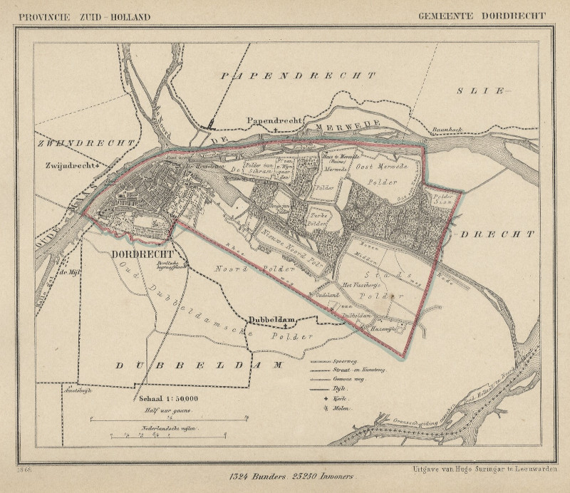 afbeelding van Kuyperkaart Gemeente Dordrecht van Kuyper (Kuijper)