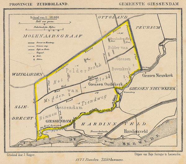 afbeelding van Kuyperkaart Gemeente Giessendam van Kuyper (Kuijper)