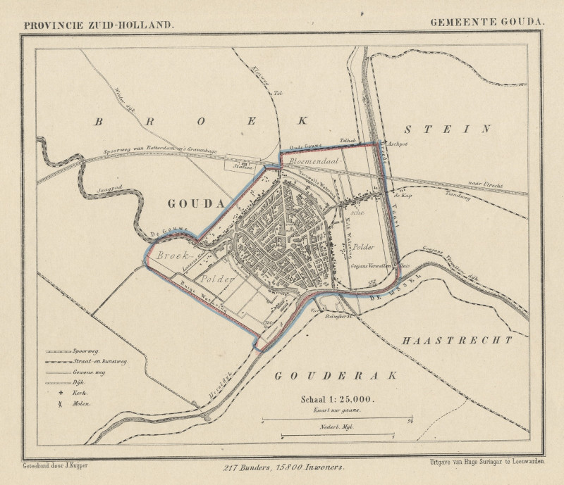 afbeelding van Kuyperkaart Gemeente Gouda van Kuyper (Kuijper)