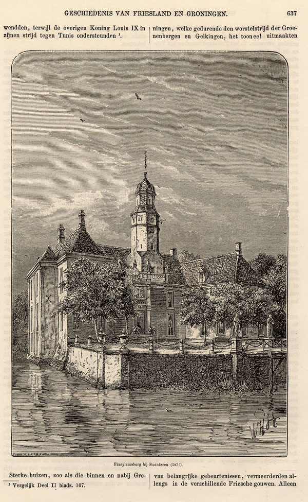 afbeelding van prent Fraeylemaborg bij Slochteren (1870) van Witkamp, P.H. (Slochteren)