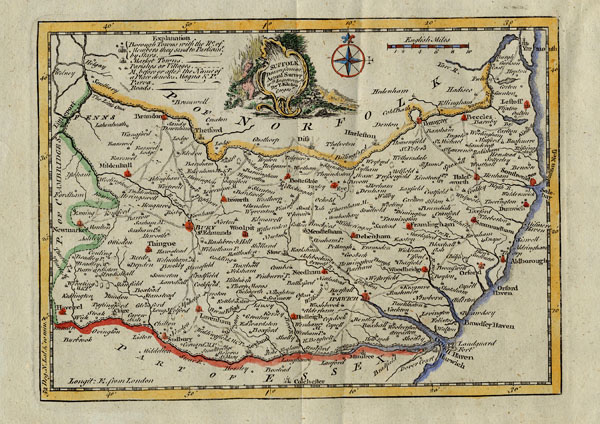 afbeelding van kaart Suffolk  van Thomas Kitchin