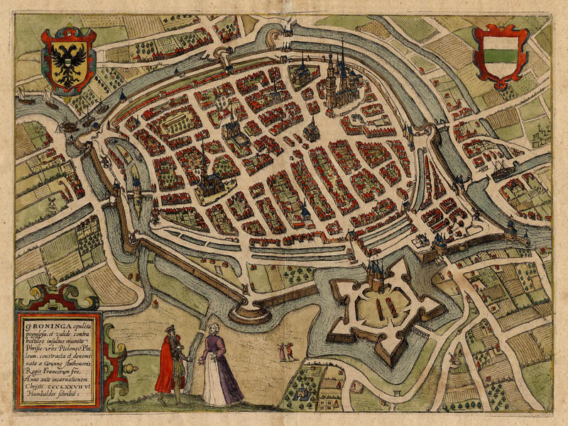 afbeelding van plattegrond Groninga van Guicciardini (Groningen)