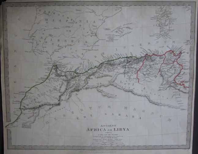 afbeelding van kaart Ancient Africa or Libya part 1 (incl. Sardinia, Baleares) van J en C Walker