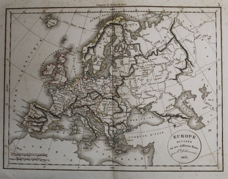 afbeelding van kaart Europe, divisee en ses differens Etats van Félix Delamarche