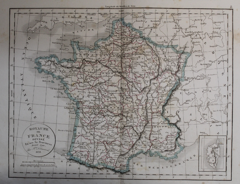 afbeelding van kaart Royaume de France divise en ses 32 Provinces avant 1790 van Félix Delamarche