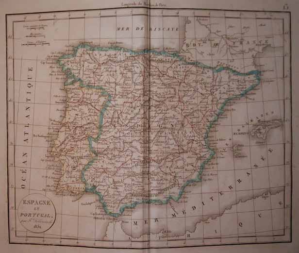 afbeelding van kaart Espagne et Portugal van Félix Delamarche (Portugal)