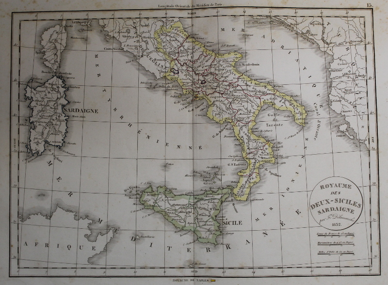afbeelding van kaart Royaume des Deux-Siciles Sardaigne van Félix Delamarche