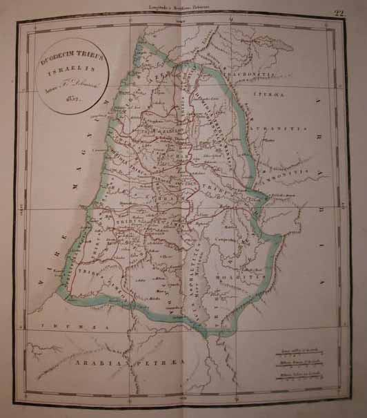 afbeelding van kaart Duodecim Tribus Israelis van Félix Delamarche