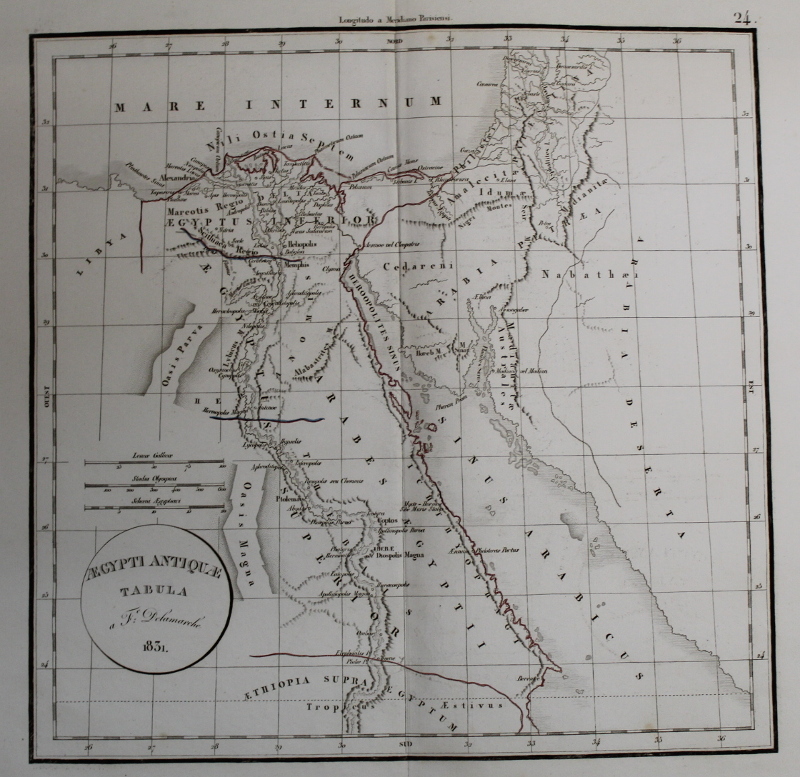 afbeelding van kaart Aegypti Antiquae Tabula van Félix Delamarche