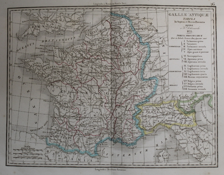 afbeelding van kaart Galliae Antique van Félix Delamarche