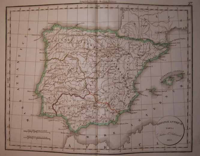 afbeelding van kaart Hispaniae Antique van Félix Delamarche (Portugal)