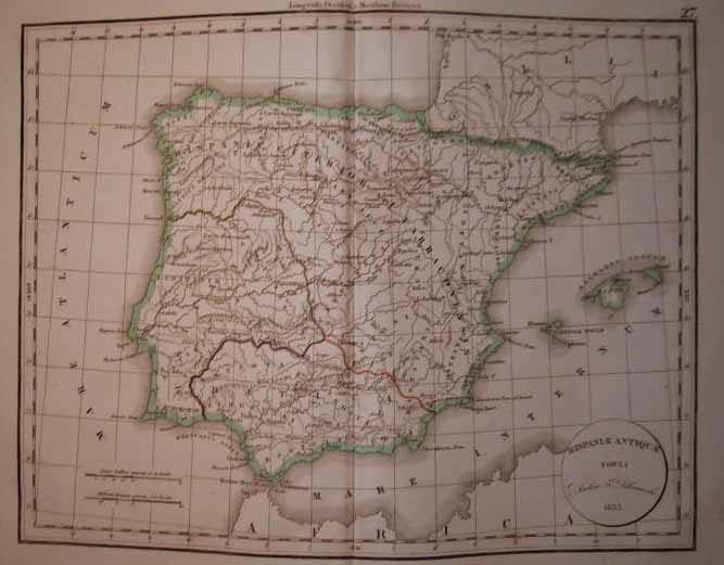 afbeelding van kaart Hispaniae Antique van Félix Delamarche (Portugal)