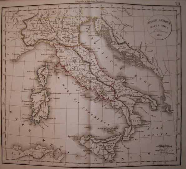 afbeelding van kaart Italiae Antiquae van Félix Delamarche