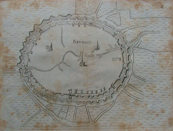 afbeelding van plattegrond Brugge, Brugges van Priorato, Galeazzo Gualdo (Brugge)