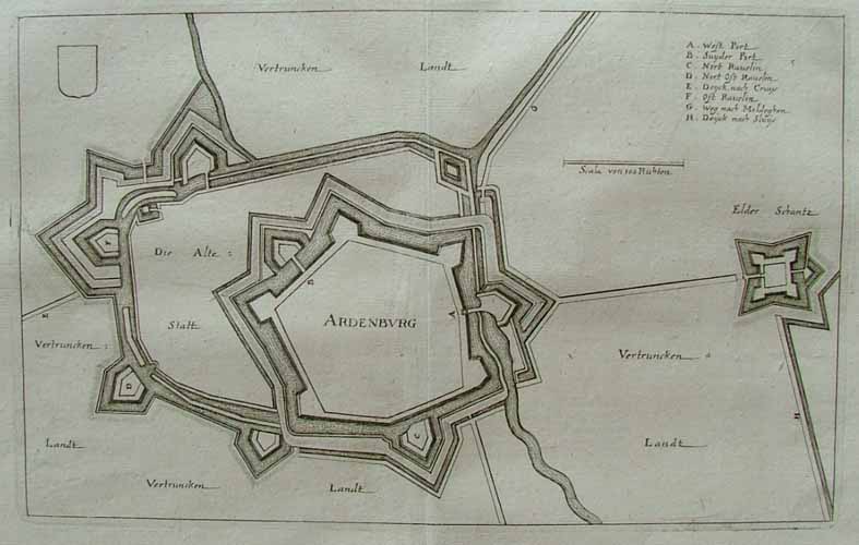 afbeelding van plattegrond Ardenburg van Merian (Aardenburg)