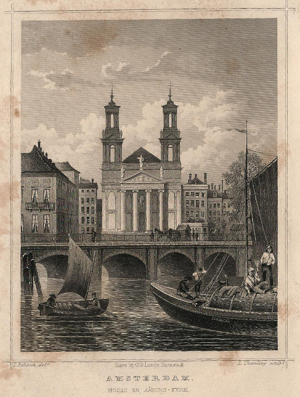 afbeelding van prent Mozes en Aarons kerk van L. Rohbock, L. Thumling (Amsterdam)