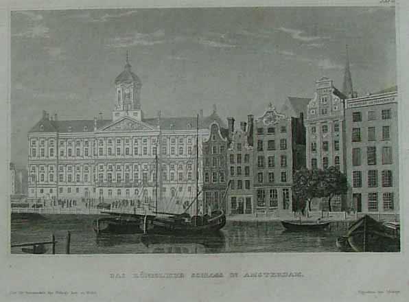 afbeelding van prent Das Königliche Schloss in Amsterdam van Bibliographisches Institut in Hildburghausen (Amsterdam)