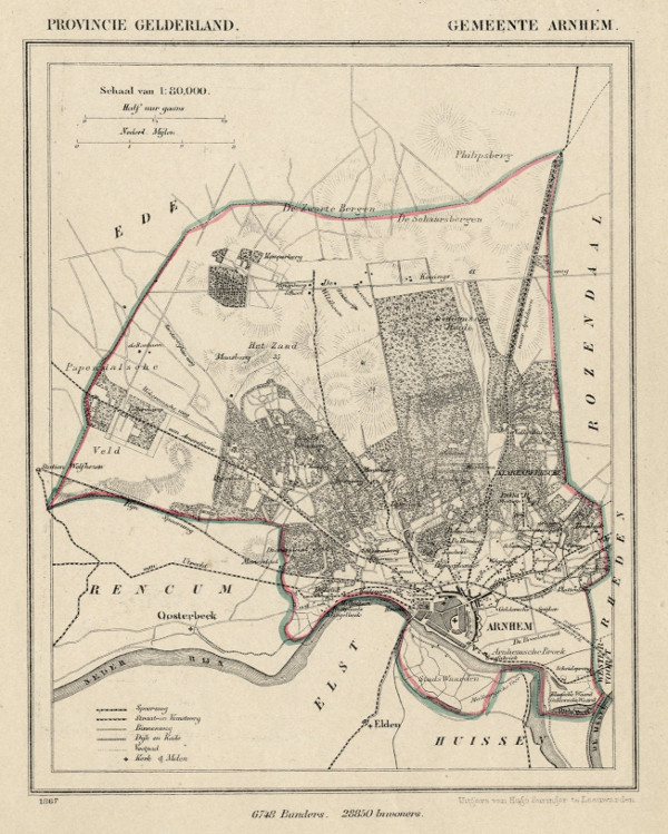 afbeelding van Kuyperkaart Arnhem (de gemeente) van Kuyper (Kuijper)