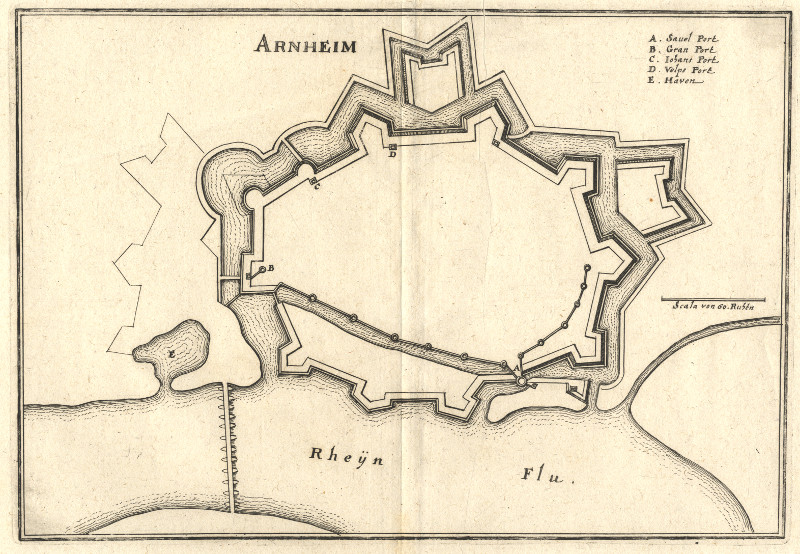 afbeelding van plattegrond Arnheim van Merian (Arnhem)