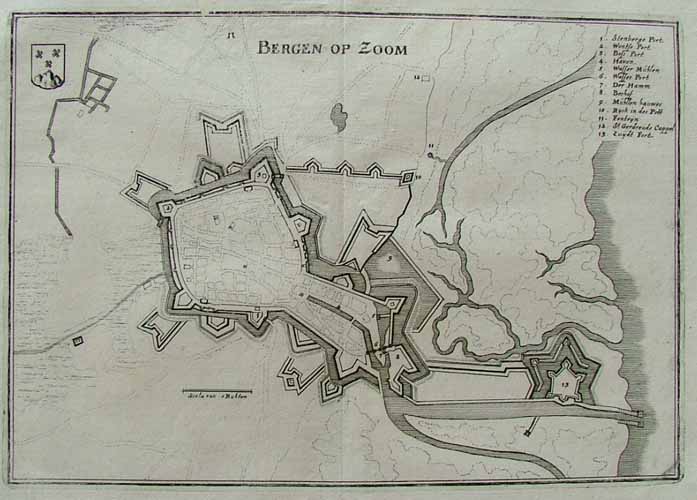 afbeelding van plattegrond Bergen op Zoom van Merian (Bergen op Zoom)