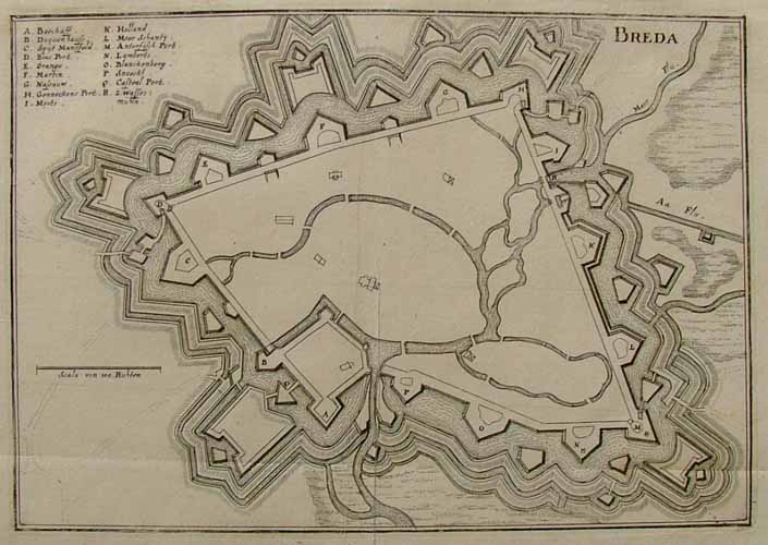afbeelding van plattegrond Breda van Merian (Breda)