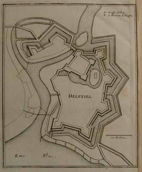 afbeelding van plattegrond Delfziel van Merian (Delfzijl)