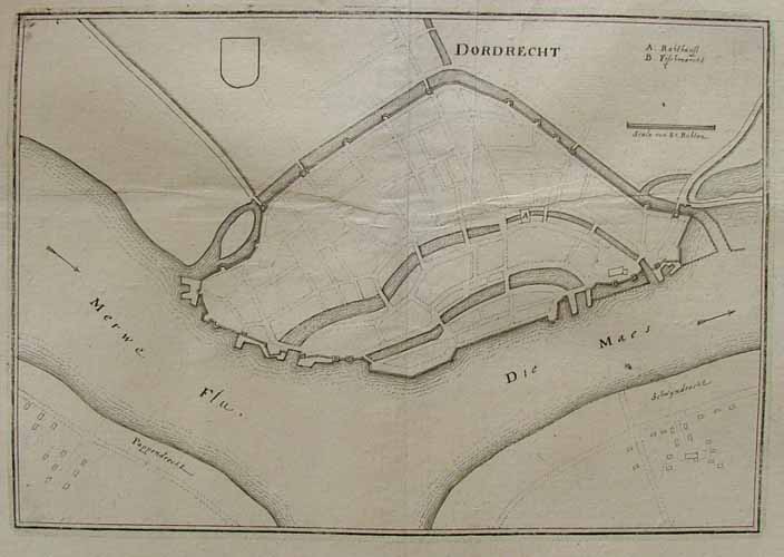 afbeelding van plattegrond Dordrecht van Merian (Dordrecht)