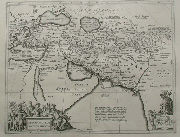 afbeelding van kaart Allexandri magni Macedonis Expeditio van Papierformaat is 66 X 54 cm