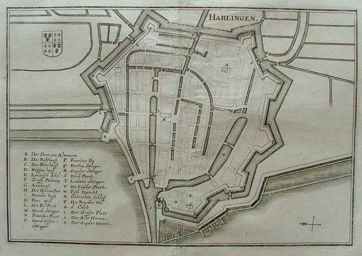 afbeelding van plattegrond Harlingen van Merian (Harlingen)