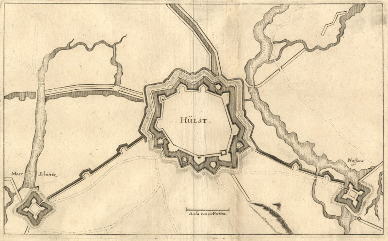 afbeelding van plattegrond Hülst van Merian (Hulst)