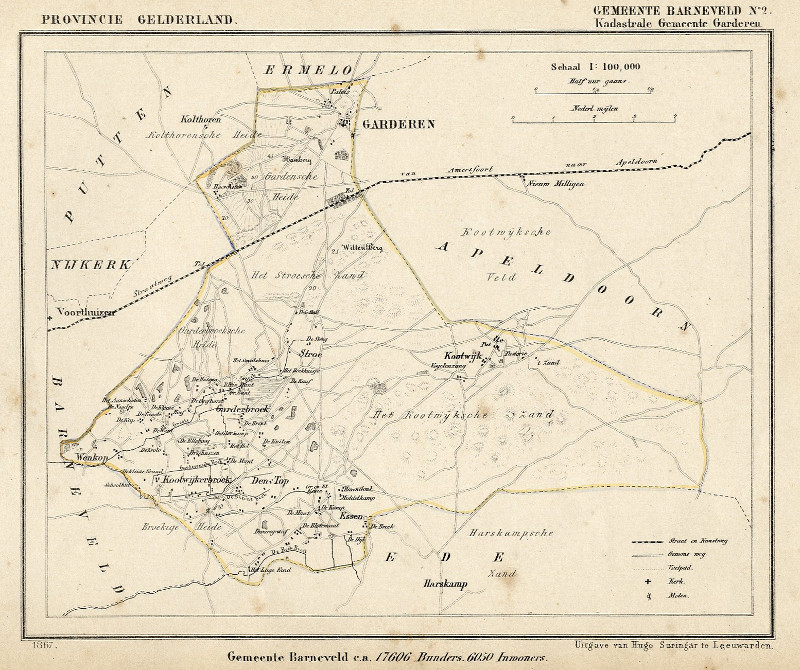 afbeelding van Kuyperkaart Barneveld (Kad gem Garderen) van Kuyper (Kuijper)