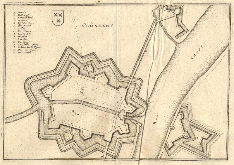 afbeelding van plattegrond Clündert van Merian (Klundert)