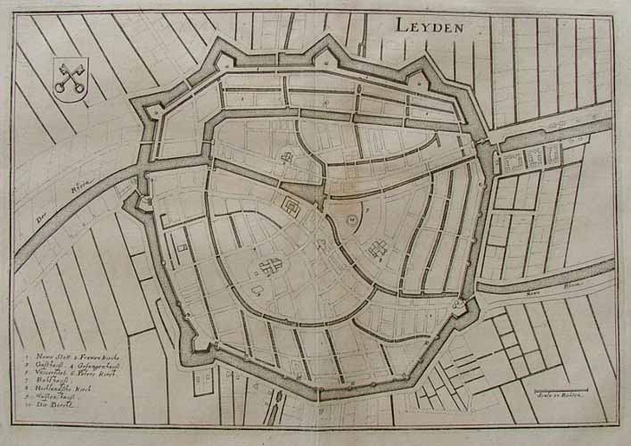 afbeelding van plattegrond Leyden van Merian (Leiden)
