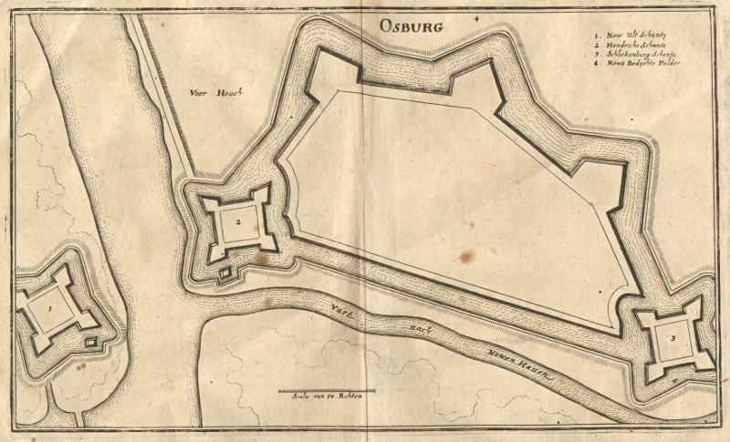 afbeelding van plattegrond Osburg van Merian (Oostburg)