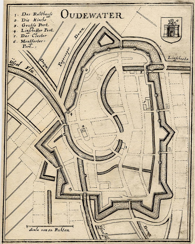 afbeelding van plattegrond Oudewater van Merian (Oudewater)