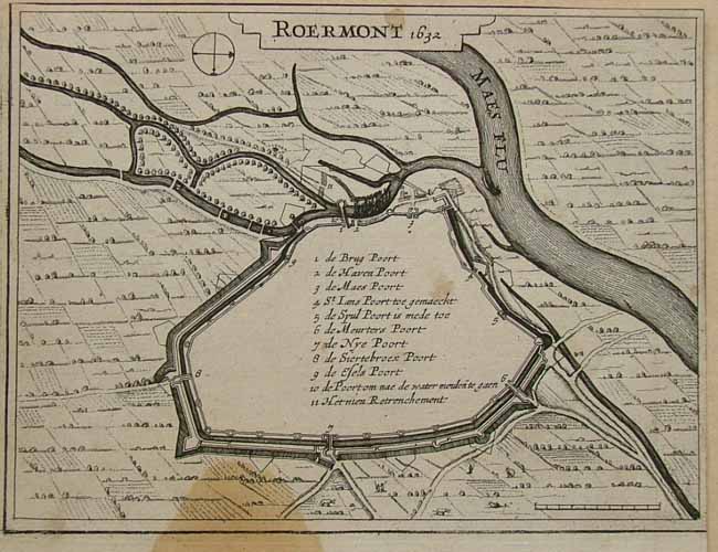 afbeelding van plattegrond Roermont 1632 van J. Crommelijn (Roermond)