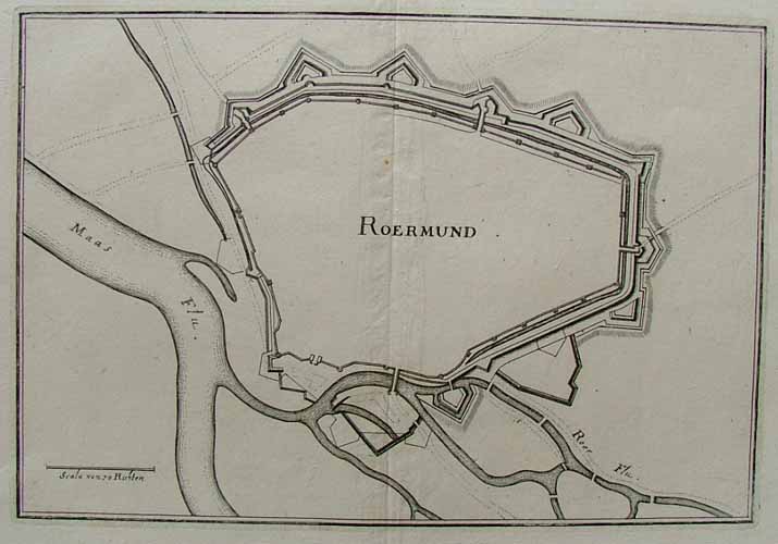 afbeelding van plattegrond Roermund van Merian (Roermond)