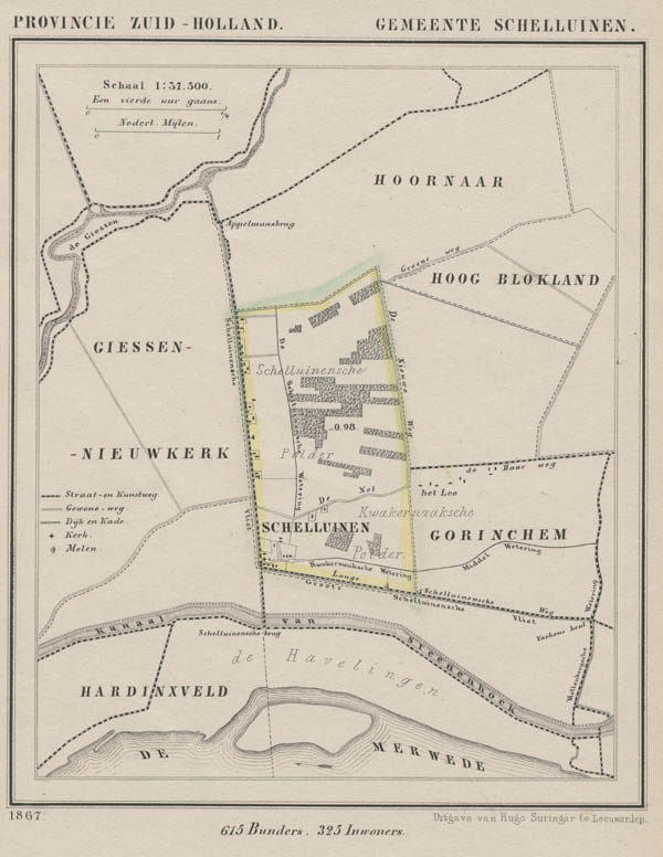 afbeelding van Kuyperkaart Gemeente Schelluinen van Kuyper (Kuijper)