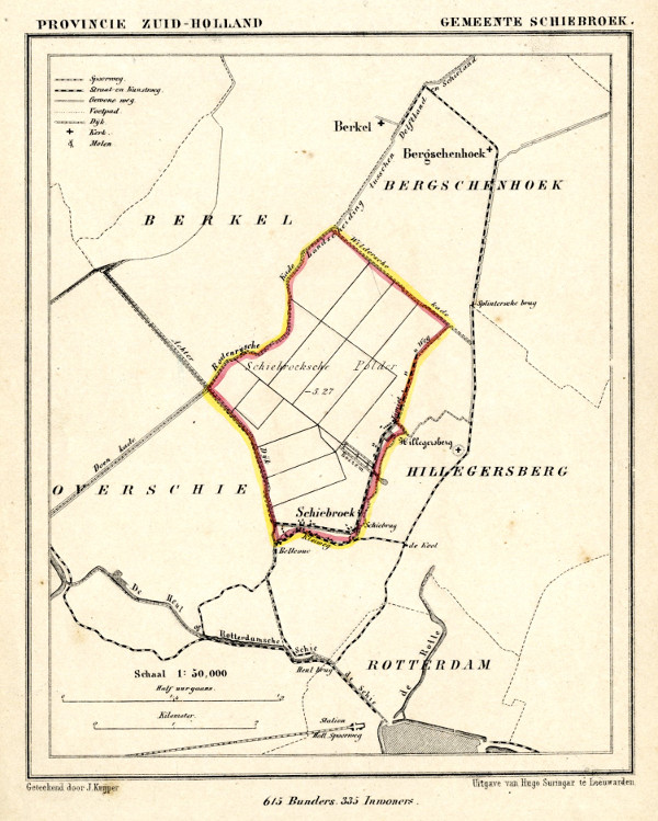 afbeelding van Kuyperkaart Gemeente Schiebroek van Kuyper (Kuijper)