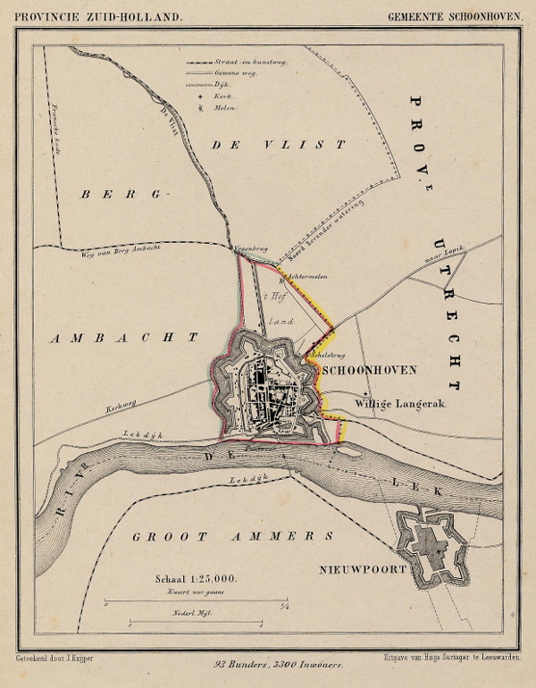 afbeelding van Kuyperkaart Gemeente Schoonhoven van Kuyper (Kuijper)